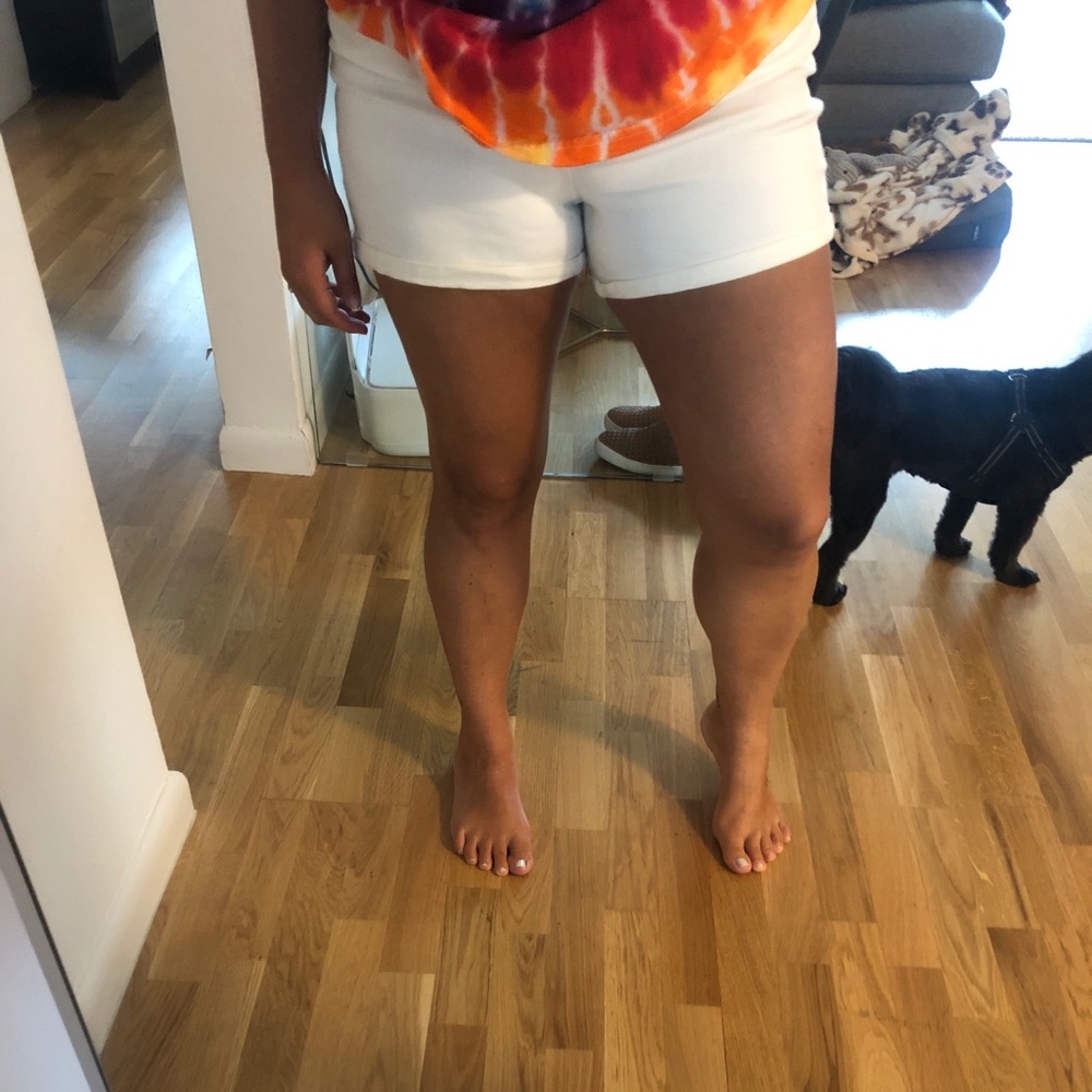 Hudson White Denim Shorts